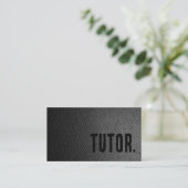 Premier Zwarte Nep Leer Tutor Visitekaartje (Staand voorkant)