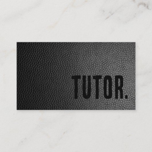 Premier Zwarte Nep Leer Tutor Visitekaartje (Voorkant)