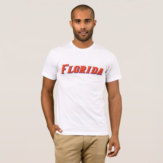 Premium 2-ZIJDIG mannen FLORIDA & LOGO T-shirt (Voorkant volledig)