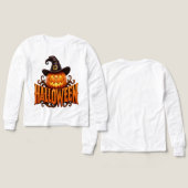 Premium 3D Halloween Pompoen Logo met Heksenhoed (Voorkant /achterkant)