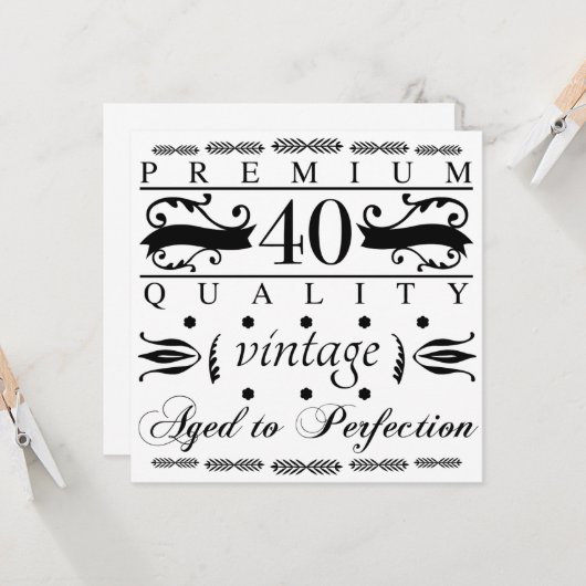Premium - 40e verjaardag kaart (Voorkant / Achterkant in situ)