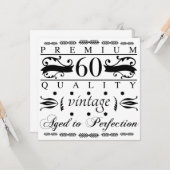 Premium 60e verjaardag kaart (Voorkant / Achterkant in situ)