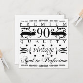 Premium 90e verjaardag kaart (Voorkant / Achterkant in situ)