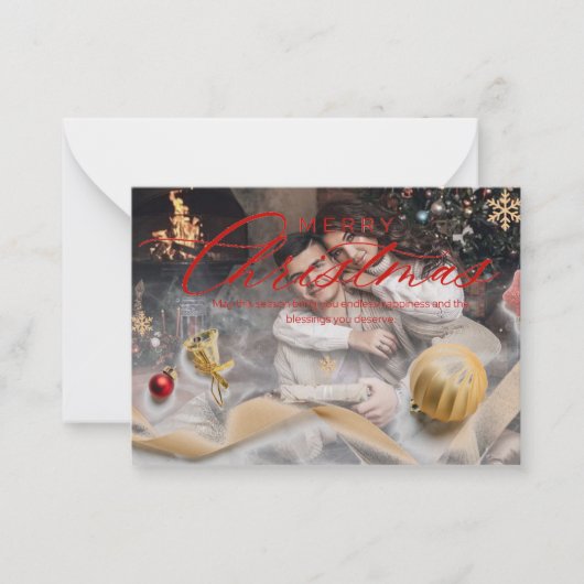 Premium aangepaste kerst Kaarten 2024 | elegant Notitiekaartje (Voorkant)