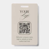 Premium Aangepaste Tekst Pastel Vanille QR-code Lo Badge (Voorzijde)