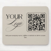 Premium Aangepaste Tekst Pastel Vanille QR-code Lo Muismat (Voorkant)