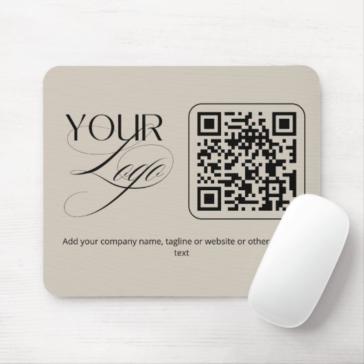 Premium Aangepaste Tekst Pastelvanille QR Code Log Muismat (Met muis)