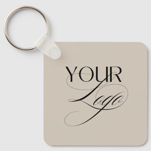 Premium Aangepaste Tekst Pastelvanille QR Code Log Sleutelhanger (Voorkant)