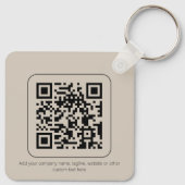 Premium Aangepaste Tekst Pastelvanille QR Code Log Sleutelhanger (Achterkant)
