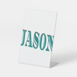 premium aangepaste typografie naam kunst en retro  reclamebord met voetstuk