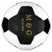 Premium aangepaste voetbal met monogram en datum (Gedraaid)