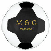 Premium aangepaste voetbal met monogram en datum (Voorkant)