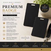Premium aangepaste zwarte ID-badge Badge