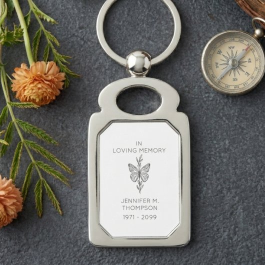 Premium Aanpasbare In Lieve Herinnering Vlinder Sleutelhanger