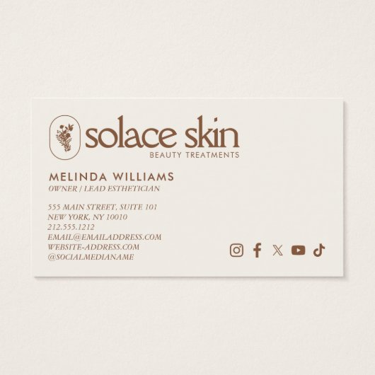 Premium Aardige Elegantie Logo Beauty, Wellness Sp Visitekaartje (Achterkant)