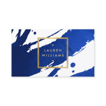 Premium - Abstracte Indigo Blue-penseelstreken