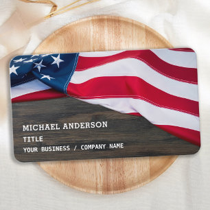 Premium - Amerikaanse vlag - Rustic Wood - patriot Visitekaartje