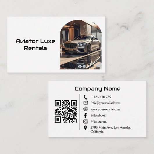 Premium Arch Autohuur & Verkoop QR-code Foto Visitekaartje (Voorkant / Achterkant)
