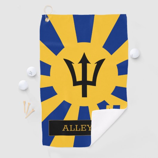 Premium Barbados Golf & Barbados Vlag / Patriots Golfhanddoek (Insitu)