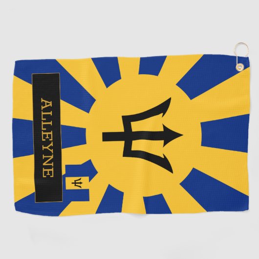 Premium Barbados Golf & Barbados Vlag / Patriots Golfhanddoek (Horizontaal)