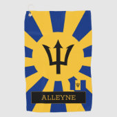 Premium Barbados Golf & Barbados Vlag / Patriots Golfhanddoek (Voorkant)