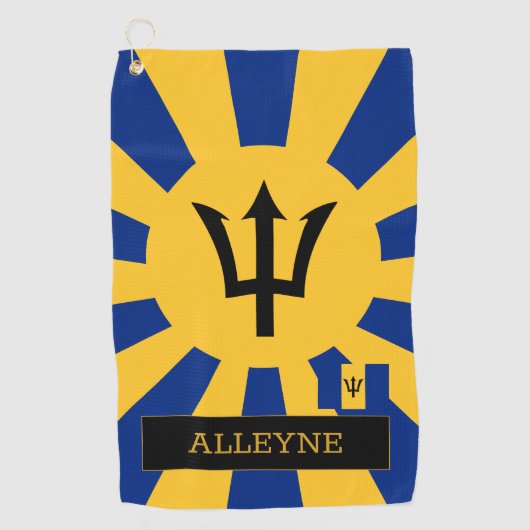 Premium Barbados Golf & Barbados Vlag / Patriots Golfhanddoek (Voorkant)