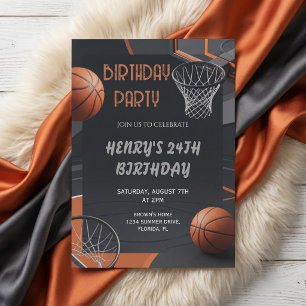 Premium Basketbal Verjaardagsuitnodiging Kaart