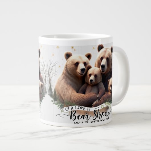 Premium Bear Strong Family Jumbo Mug - Two Cubs Grote Koffiekop (Voorkant rechts)