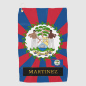 Premium Belize Golf & Belizean Vlag / Patriots Golfhanddoek (Voorkant)