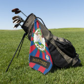 Premium Belize Golf & Belizean Vlag / Patriots Golfhanddoek (Groen)
