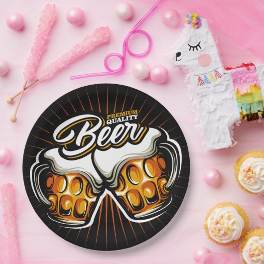 Premium bier papieren bordje (Feest)