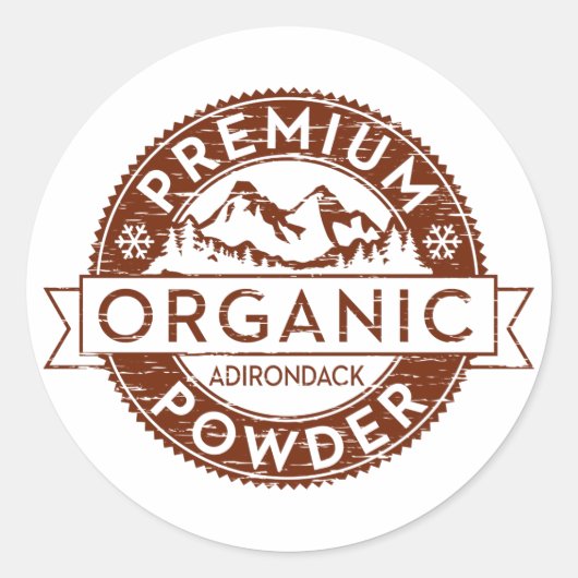 Premium biologisch adirondack poeder ronde sticker (Voorkant)