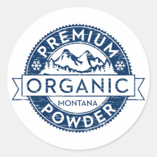 Premium biologisch Montana poeder Ronde Sticker