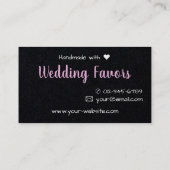 Premium Black 3 roze harten handgemaakt met liefde Visitekaartje (Achterkant)