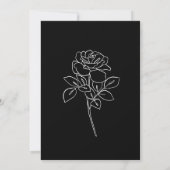 Premium Black And White French Roses Wedding Kaart (Achterkant)