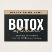 Premium Black Botox Aftercare Kaart (Voorkant)