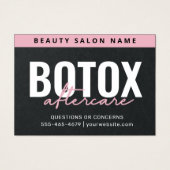 Premium Black Botox Aftercare Kaart (Voorkant)