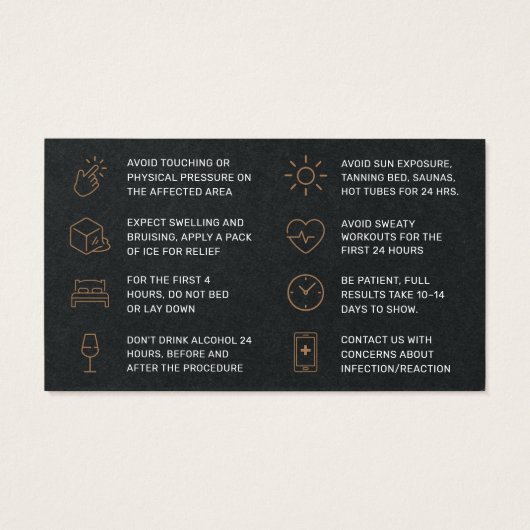 Premium Black Botox Injection Kaart (Achterkant)
