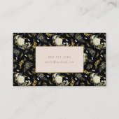 Premium Black Elegant Gold Wildflower Corporate Visitekaartje (Achterkant)