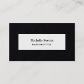 Premium Black Elegant Plain Minimalist Visitekaartje (Voorkant)