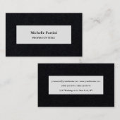 Premium Black Elegant Plain Minimalist Visitekaartje (Voorkant / Achterkant)