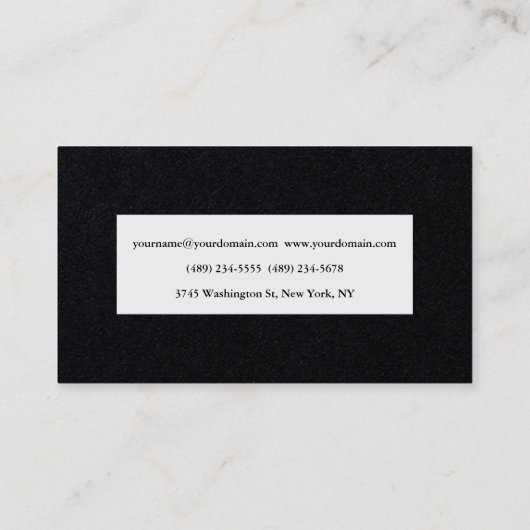 Premium Black Elegant Plain Minimalist Visitekaartje (Achterkant)