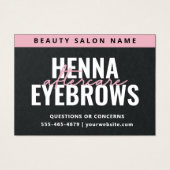 Premium Black Eyebrow Tint Henna Brows Aftercare Visitekaartje (Voorkant)