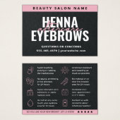 Premium Black Eyebrow Tint Henna Brows Aftercare Visitekaartje (Voorkant /achterkant)