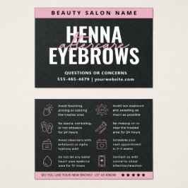 Premium Black Eyebrow Tint Henna Brows Aftercare Visitekaartje
