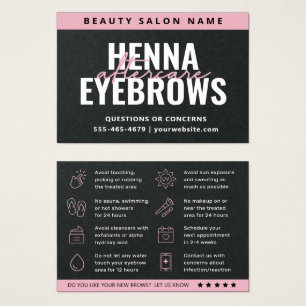 Premium Black Eyebrow Tint Henna Brows Aftercare Visitekaartje