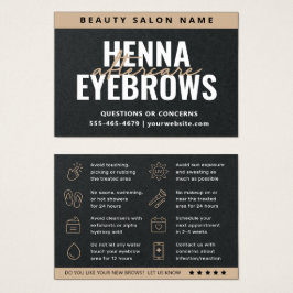 Premium Black Eyebrow Tint Henna Brows Aftercare Visitekaartje