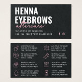 Premium Black Eyebrow Tint Henna Brows Aftercare Visitekaartje (Voorkant /achterkant)