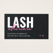 Premium Black Eyelash Extensions Aftercare Kaart (Voorkant)