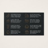 Premium Black Facial Aftercare Instructions Kaart (Achterkant)